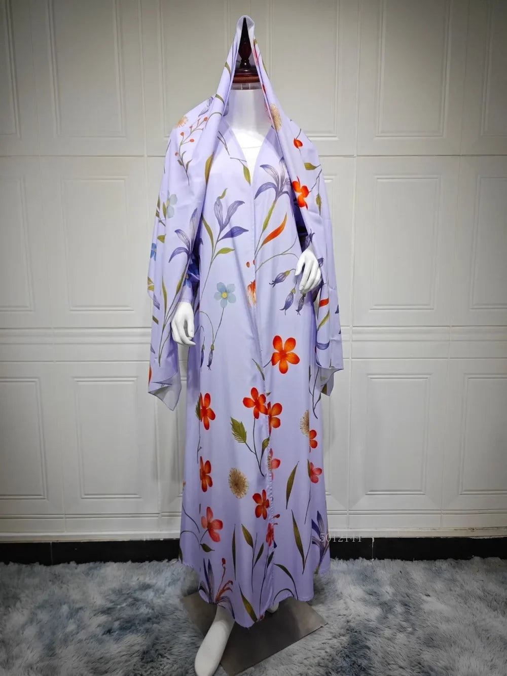 Eid Scarf Abaya Women 2 Piece Set Elegant Muslim Jalabiya Long Cardigan Dress Dubai Style Morocco Caftan for Ramadan Party Arab