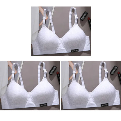 3pcs Women Thin Wireless Bra Girl Seamless Push Up Bra Student Comfort V-Shaped Underwear Adolescent Breathable Comfort Lingerie