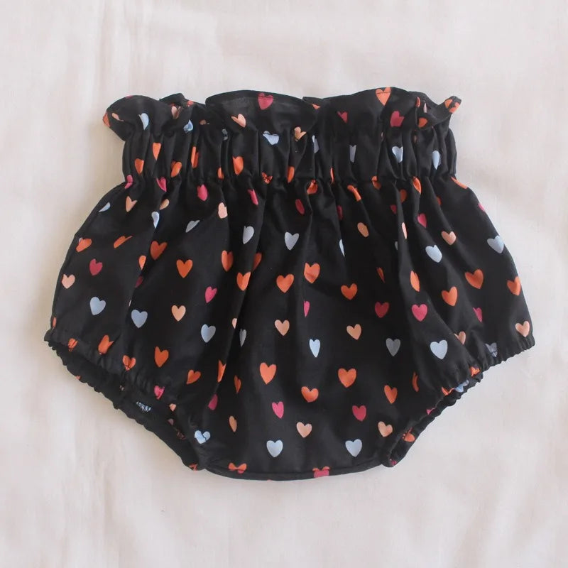 Ircomll 2pcs Summer Toddler Baby Girl Shorts Cotton Linen Floral Breathable Lounge Kids Pants Children Loose PP Pants Shorts