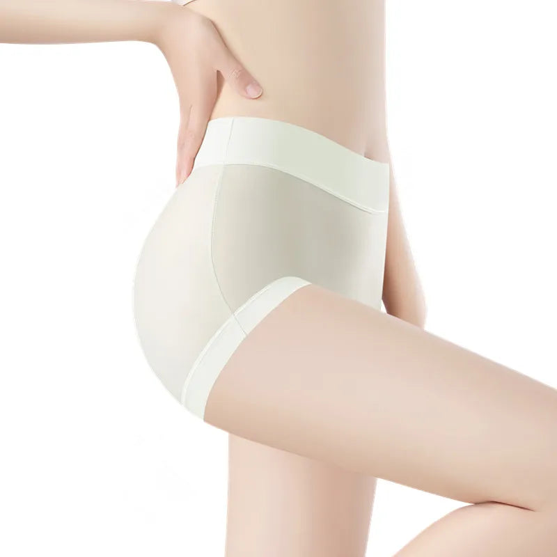 Soft Sexy Breathable Women's Panties Comfortable No Trace Thin Underwear Ice Silk Underwear High Waist Boxer Pants Intimates