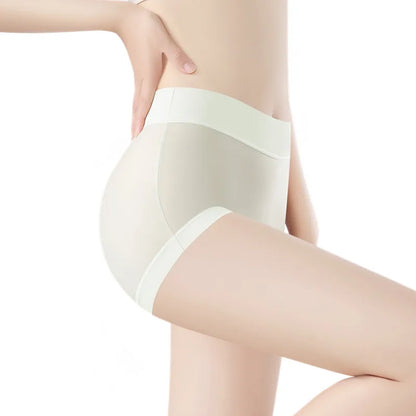 Soft Sexy Breathable Women's Panties Comfortable No Trace Thin Underwear Ice Silk Underwear High Waist Boxer Pants Intimates