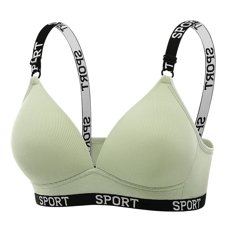 Cross Border Trade Underwear Women Thin Style Without Steel Rings Comfortable Folding Bra Shoulder Strap Sports Breathable Bra