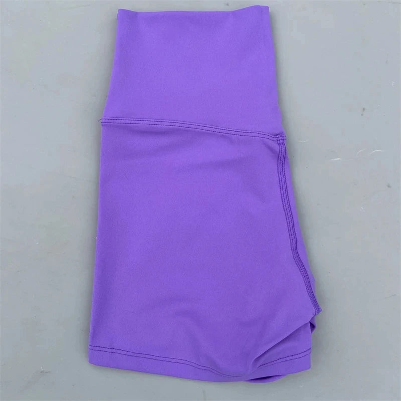 Solid Color Tight Soft Women Fitness Sport Short High Waist Yoga Short Legging Squatting Proof Comprehensive Training Athletic