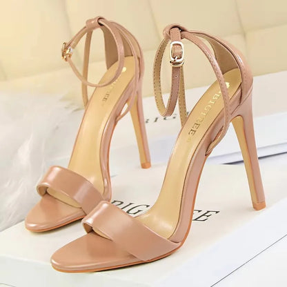BIGTREE Shoes Pu Leather High Heels 2026 New Women Heels Sexy Stiletto Heels 11 Cm Party Shoes Color Matching Women Sandals