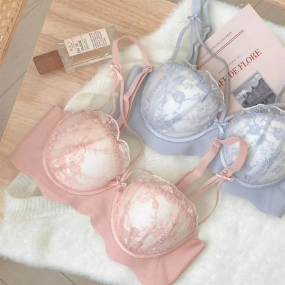 New Sweet and Cute Girl-free Undergarment Women's Comfortable Bra Cover Set