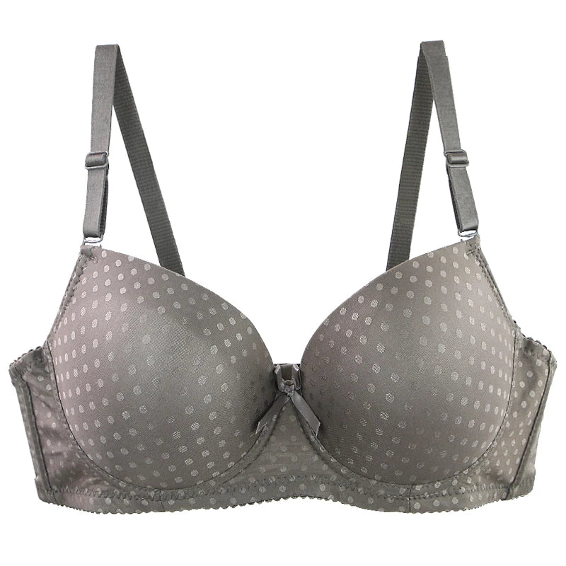 DaiNaFang Women Lace Shaping BCD Underwear Thin Mold Cup 3 Rows Hook Back Anti Armpit Fat Push Up Bra Lace Bow Lingerie