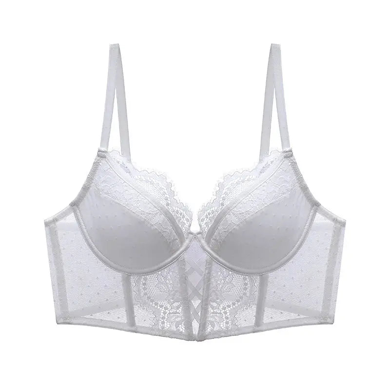French Lace Push Up Lingerie Set Damen Thin Underwire Bra Sheer Mesh Ruched Chemise Soft Petite Small Bust Ladies S-XL