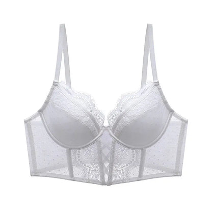 French Lace Push Up Lingerie Set Damen Thin Underwire Bra Sheer Mesh Ruched Chemise Soft Petite Small Bust Ladies S-XL