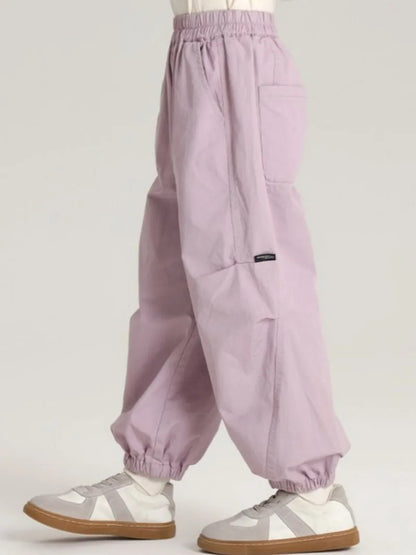 Girls' Tactical Cargo Pants Stylish Ice Silk Quick Dry Tapered Sport Pants for Kids All Season Outdoor Play Adjustable Waist
