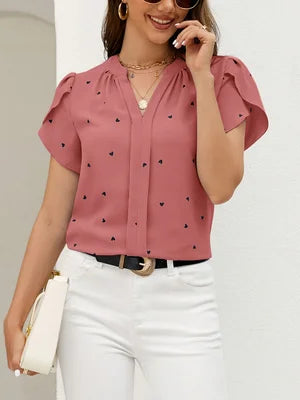 Summer Ladies Fashion Unique Small Heart Shirt Trendy Casual Top for Women