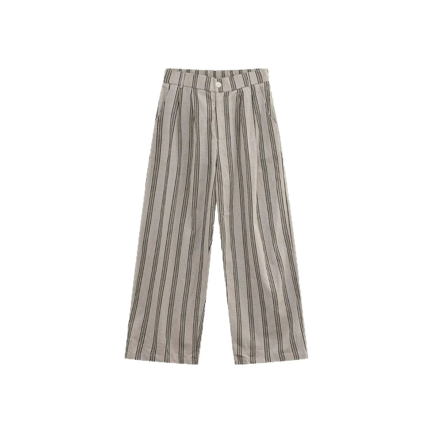 2026 Summer New Striped Casual Pants Men's Lazy Style Fashion Design Sense Versatile Loose Wide-leg Pants