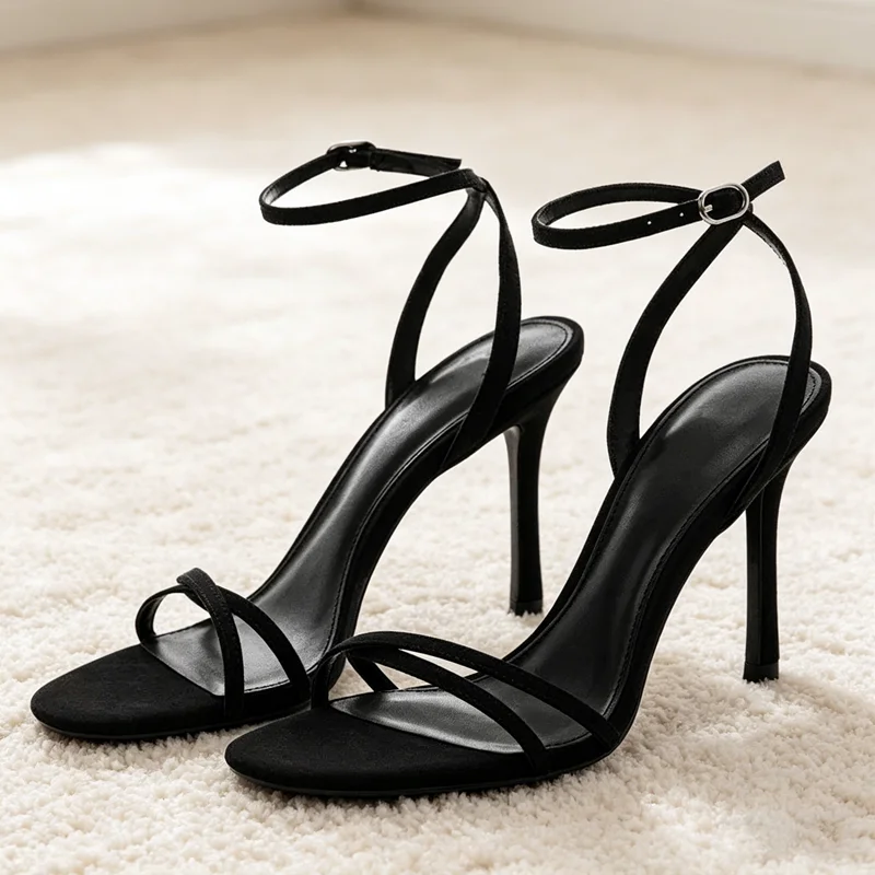 Elegant Ankle-Strap High-Heel Sandals Women Sexy Open-Toe Cross-Tied High-Heels for Ladies Summer 2026 Luxury Designer Shoes