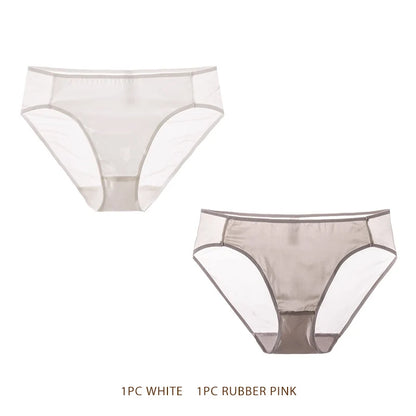 SuyaDream Women Panties 100% Natural silk Lining Meshes Briefs Underwear Health Underpants 2023 New Everyday wear Intimates