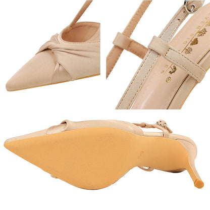 BIGTREE Shoes Sexy High Heels Women Pumps Luxury Banquet Shoes Bowknot Hollow Out Buckle Heeled Sandals Women Stiletto 9 cm