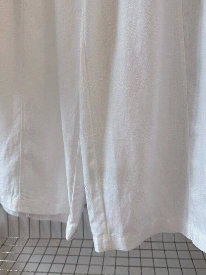 plus Size 300 Pounds Casual Pants Draped Loose Comfortable Wide Leg Linen Trousers for Women Summer Season High Waist Straigh...