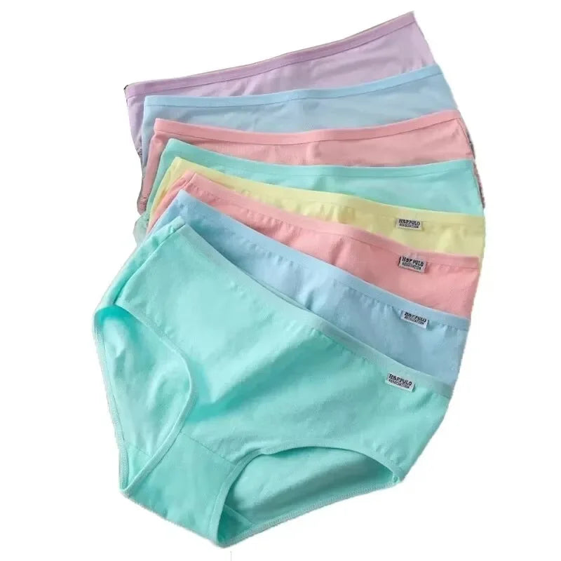 7 Pack Cotton Panties for Women Soft Breathable Solid Briefs Everyday Underwear Comfortable