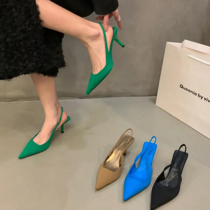 2024 Fashionable Pointed Toe Stiletto Heel Shallow Mouth New Sandals Summer Sexy Elegant Casual Stiletto Women's Shoes NO:M05