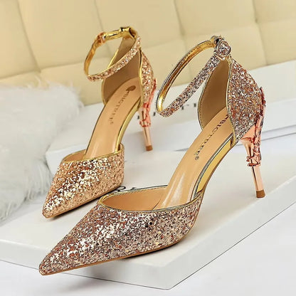 BIGTREE Shoes Heels 2026 New Woman Pumps Sequins High Heels Women Shoes Fashion Ladies Shoes Gold Sliver Stiletto Heels Sandals