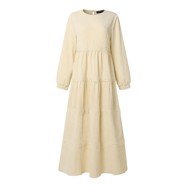 Modest Muslim Abaya Dress ZANZEA Ramadan Robe Women Elegant Long Sleeve Pleated Sundress Dubai Hijab Dresses Eid Kaftan Vestidos