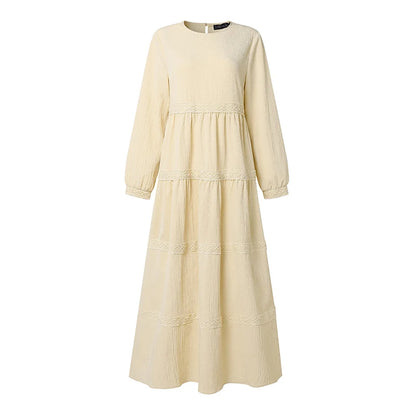 Modest Muslim Abaya Dress ZANZEA Ramadan Robe Women Elegant Long Sleeve Pleated Sundress Dubai Hijab Dresses Eid Kaftan Vestidos