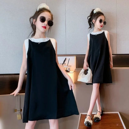 Pinafore Dress Girls Casual Dresses Girl Clothes 7 To 8 Years Princess Sets for Children Pink Sundress Young Elegant Costume 6 9