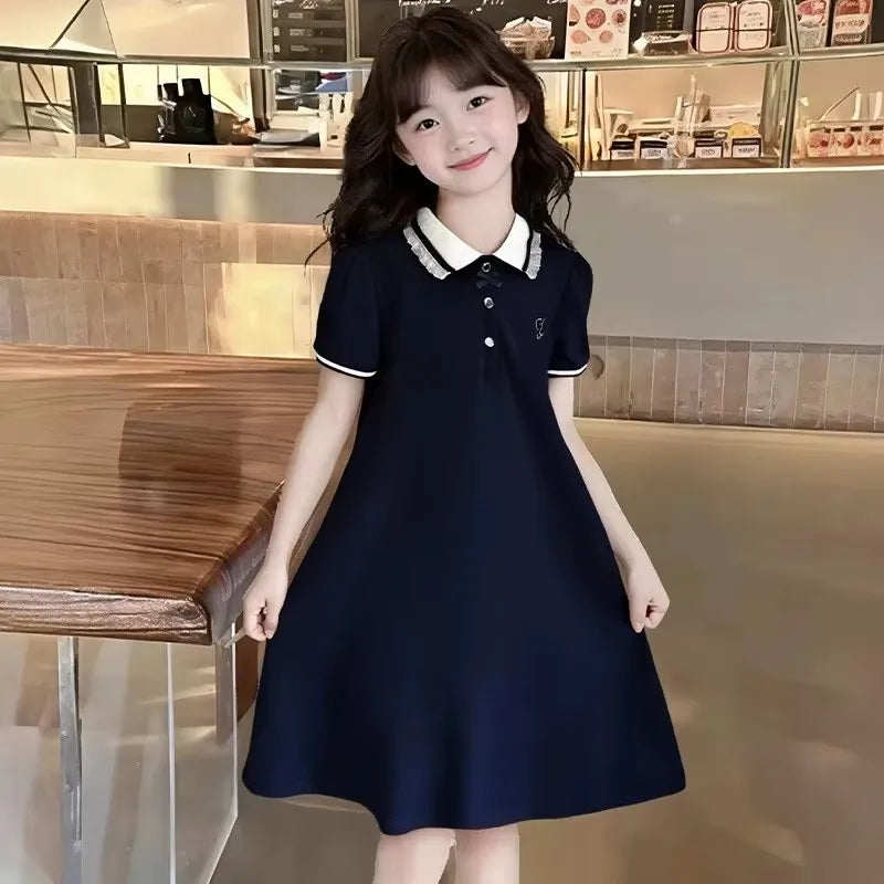 2026 Summer Kids Student Dresses Children Clothes Teenagers Party Uniform Sailor JK Princess Dress Girls Daily 6 9 12 Year Fairy
