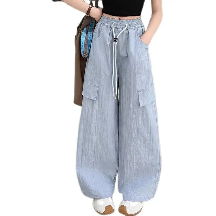 Kids' Cargo Pants Summer Lightweight Mosquito Repellent Loose Fit Wide Leg Anti Bite Children's Pants 5-12 Years