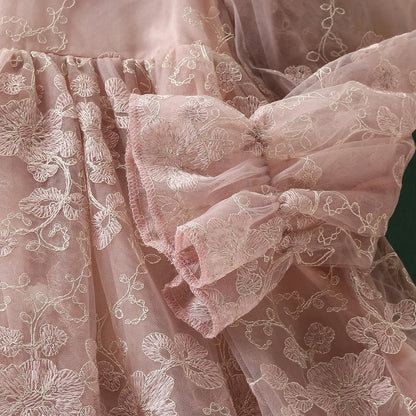 Kids Lace Dresses for Girls Princess Flower Dress Pink Baby Outfits Children Clothes for Teenagers Costumes 4 5 6 8 10 12 Years