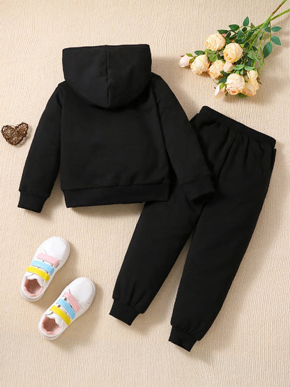 Kids Soft Casual Workout Outfit Girls Cute Butterfly Print Outfit Tracksuit Long Sleeves Hoodie with Pants Outdoor Sports Wear