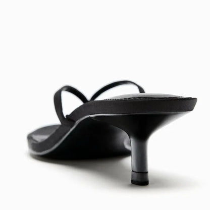 Luxury Satin High-Heeled Flip-Flops Women Sexy Stiletto Sandals for Ladies Summer Elegant Women Shoes Comfortable Beach Slippers