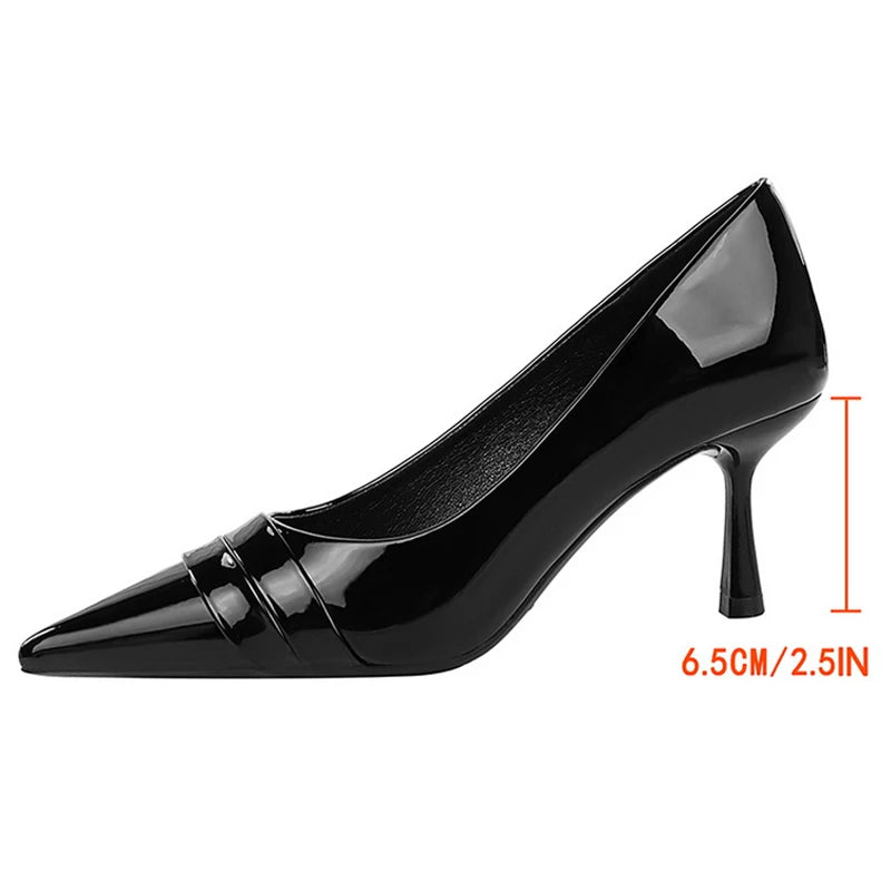 BIGTREE Shoes Women Pumps Patent Leather High Heels Women Shoes Pointed Kitten Heels 6.5 Cm Sexy Party Shoes Ladies Heels 2026