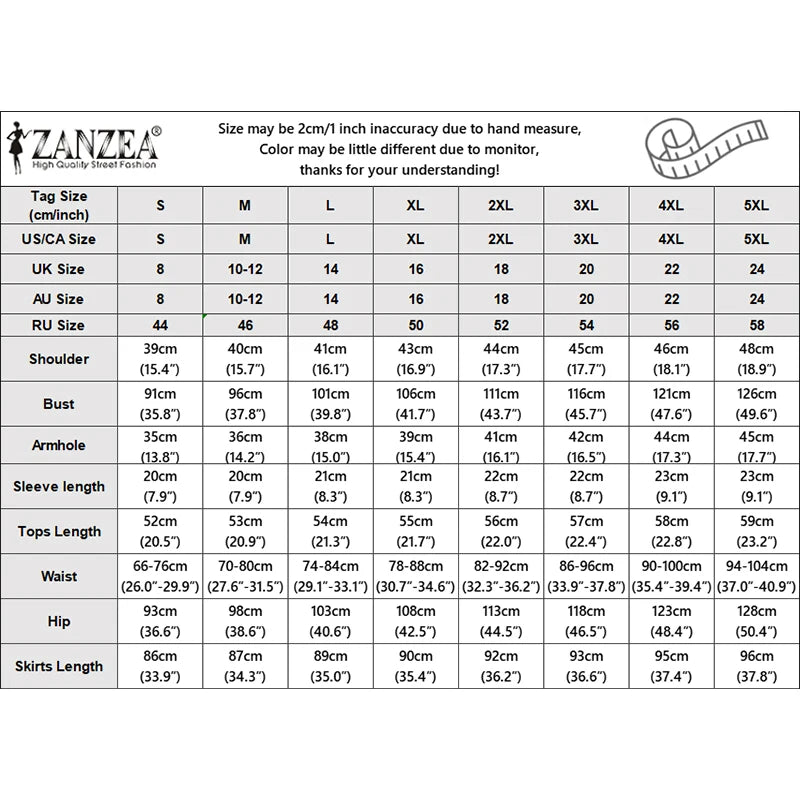ZANZEA Summer Office 2 Piece Sets Women Outfits 2026 Elegant Lapel Neck Short Sleeve Shirt Dress Suit Stylish OL Work Skirt Sets