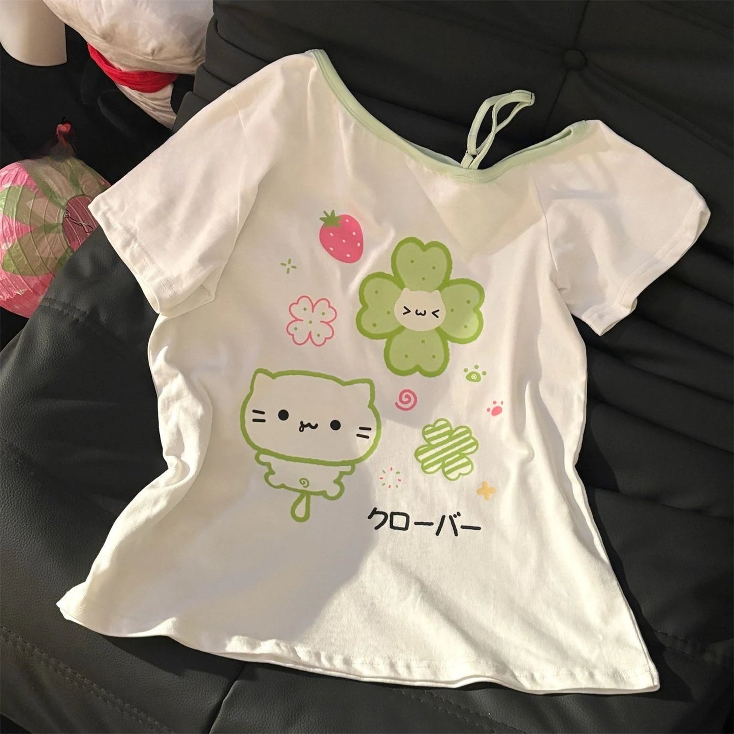 Summer Japanese High Waisted Shorts Women Cute Cat Cartoon Print Cotton Short Pants Casual Fashion Female Bottoms Shorts New