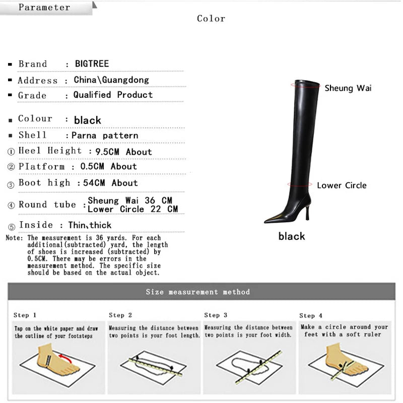 BIGTREE Shoes Sexy Over-the-Knee Boots Leather Shoes Long Boots Stilettos High Heel Boots Winter Shoes Pointed Women Boots 2026