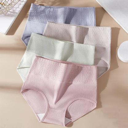 4Pcs Plus Size M-5XL Panties Women Cotton High Waist Slimming Underwear Seamless Girls Briefs Sexy Female Breathable Lingerie