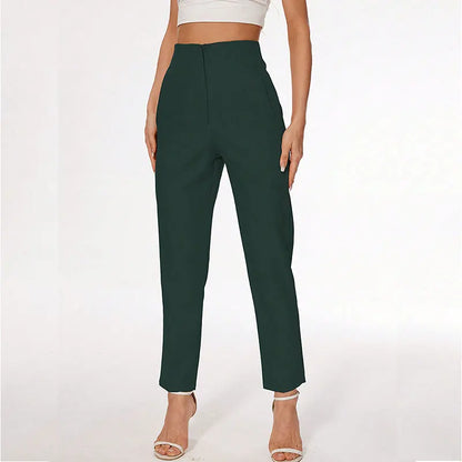 2024 Woman Solid Trouser High Waist Slim Zipper Fly Long Pants Female Wild Commute Office Lady Woman Pencil Pant Street