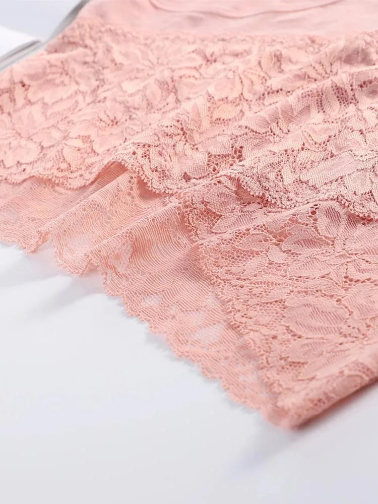 V-neck High Waist Underwear Women Cotton Lace Panties Hot Temptation Girls Belly Briefs