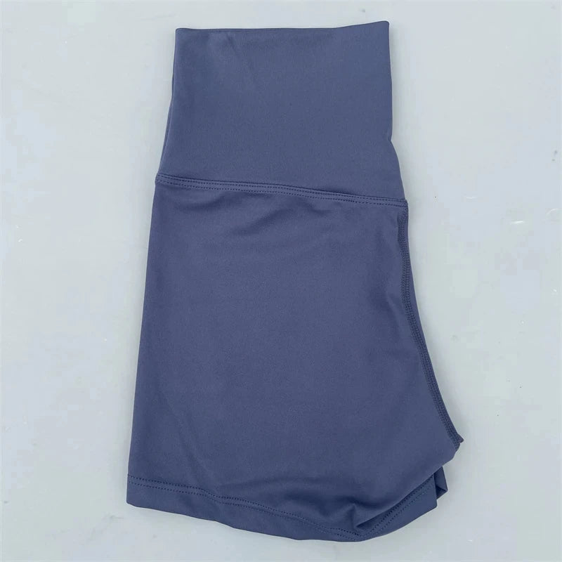 Solid Color Tight Soft Women Fitness Sport Short High Waist Yoga Short Legging Squatting Proof Comprehensive Training Athletic