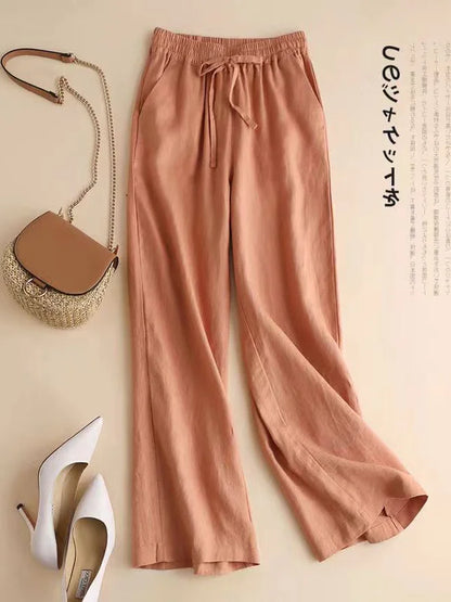 Loose Wide Leg Carrot Pants Women's Harlan Trousers Vintage Wash Slim Straight Long Pants Casual Artistic Style Spring Summer