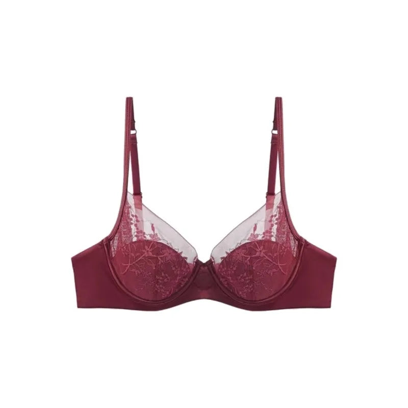 Wedding Dress Bra Set Women Red Birth Year Small Bust Soft Underwire Gathered Thin Lingerie Underwear Suit S-XL Fashion New