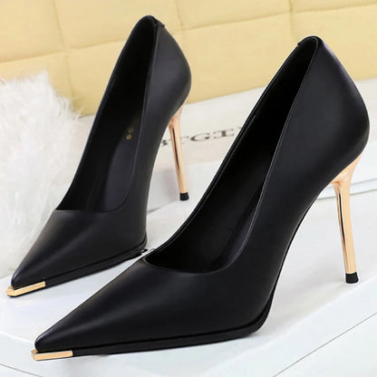 BIGTREE Shoes New Women 9.5 Cm Heels Metal Pointed Tip Women Pumps Quality High Heels Stiletto Luxury Pumps Ladies Shoes 2026