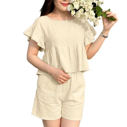 ZANZEA Korean Fashion Short Sets Women Square Neck Cropped Blouse & Elastic Waist Shorts 2 Piece Suits Summer Causal Outfits