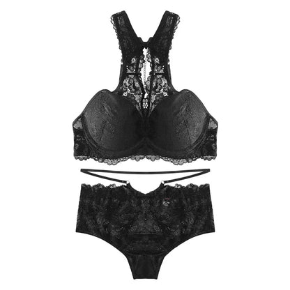 French Sexy Lace Lingerie Bra Set Sheer Push Up Underwire Gathering Pure Desire Erotic Babydoll Corset Or Women Sexy Panty Tushy