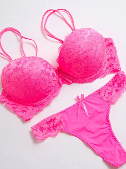 High quality Deep V Sexy  Push up Bra set Floral Embroidery Lace Women Underwear set Bra and Panties 34 36 38 40 42 BCD
