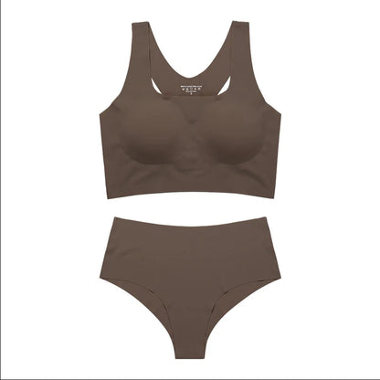 Women Wireless Bra Custom Bra And Shorts Sets Reggiseno Senza Cuciture Removeable Padded Seamless Bra Set