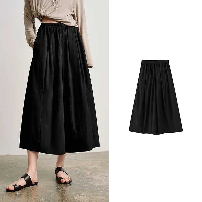 TOYOUTH Women's 2026 Autumn New Wide-Leg Skort Slimming Accordion Pleated Commuter Skirts