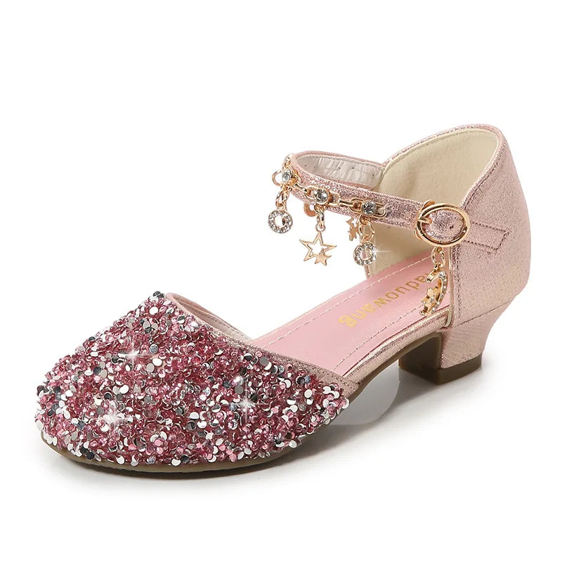 Children Sandals Girls Shoes Summer Pearl Bowknot Open Toe High Heels Girls Sandals Princess Dance Party Shoes for Kids CSH826