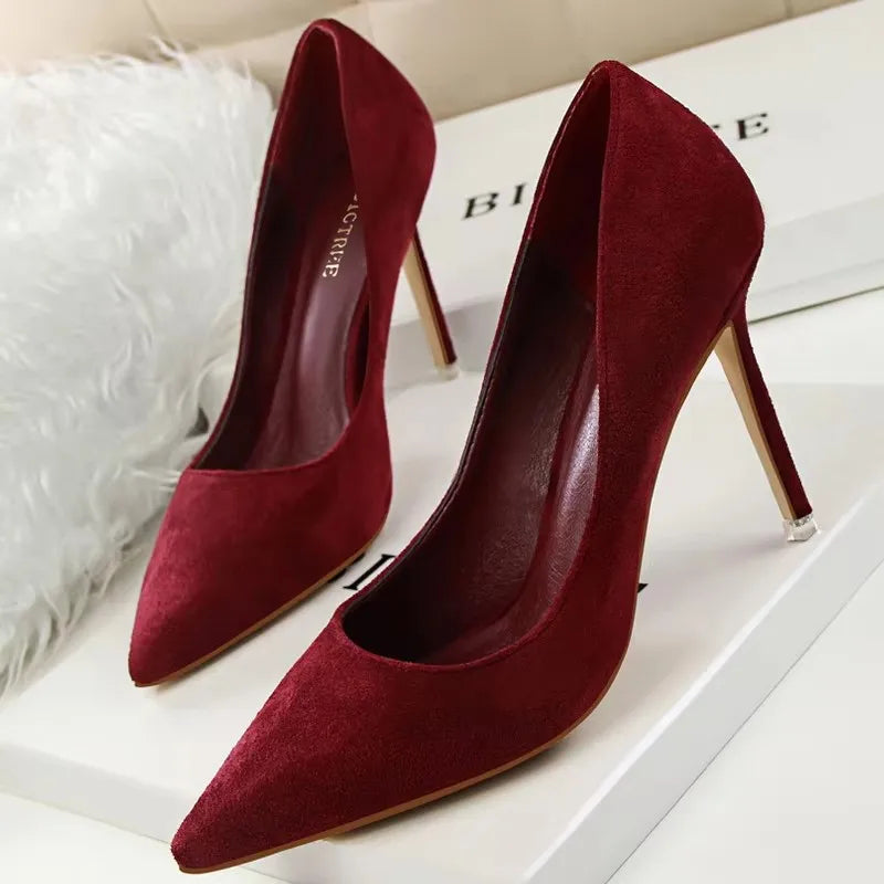 BIGTREE Shoes 2026 New Women Pumps Suede High Heels Shoes Fashion Office Shoes Stiletto Party Shoes Female Comfort Women Heels