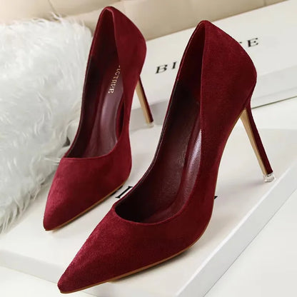 BIGTREE Shoes 2026 New Women Pumps Suede High Heels Shoes Fashion Office Shoes Stiletto Party Shoes Female Comfort Women Heels