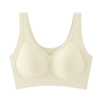 Lenzing Modal Women's Invisible Seamless Beauty Back Push-Up Underwear, Wireless Tank-Style Sports Bra
